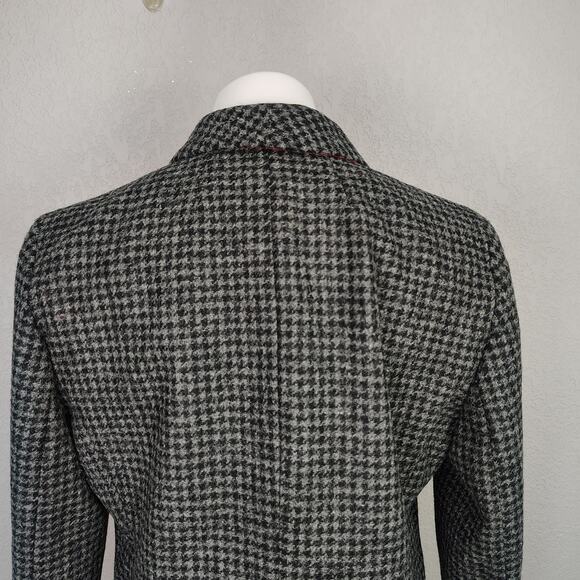 J. Crew Parke Houndstooth Wool Blazer Black Gray Size 12 - Picture 10 of 14